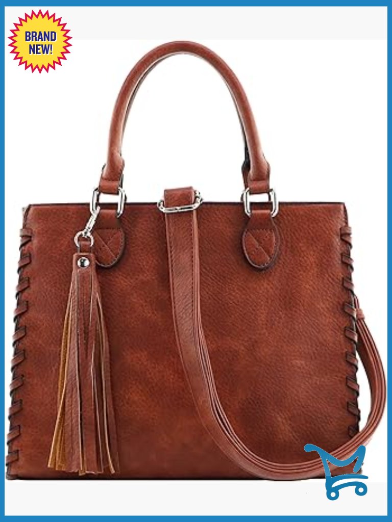 Concealed Carry Satchel Purse With Holster, Adjustable Strap, Locking Zipper
